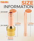 All-In-One TIG Welding Consumables Kit With Ten 3/32 Inch 10N24 TIG Collets And Five 45V26 Gas Lens Collet Bodies dimensions