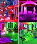 Solar Spot Lights Outdoor 2 Pack with 7 Color Modes Dope Waterproof Landscape Lights 600LM illuminating Christmas scenes