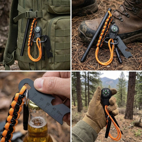 Easy Fire Starter Rod With Compass For Camping And Hiking, Magnesium Ferrocerium Fire Spark Rod 3/8 Inch By 6 Inch in outdoor use