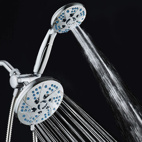 3 In 1 High Pressure Shower System With Rainfall And Handheld Heads, 48 Modes Of Water Flow, Anti Clog Nozzles in use with water flow