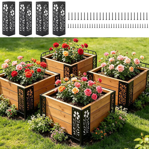 Heavy Duty Raised Bed Corner Brackets Hardware Kit For Garden Beds And Planters Rust Resistant Steel Durable Corner Support Prevents Warping And Tilting Great For Gardeners Landscape Designers Home Outdoor Backyard And Balcony Projects
