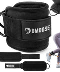 Premium Ankle Strap For Cable Machines With Ultra Thick 8mm Padding for comfort, black, suitable for kickbacks and leg workouts.