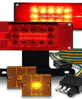 Beefed Up 36 LED Trailer Light Kit With Amber Marker For Over 80 Inch Trailers DOT Approved Waterproof IP67 Submersible