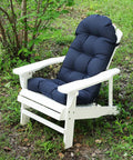 Adirondack Chair Cushions Set Of 2 Weather Resistant High Back Rocking Patio Cushions Indoor Outdoor Tufted Thick Seat Pads For Super Comfy Feel Durable Polyester Fabric on white chair outdoors