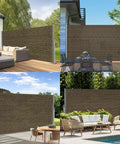 Outdoor setup with mocha 71 Inch By 118 Inch Retractable Side Awning Folding Privacy Screen Waterproof And UV Resistant