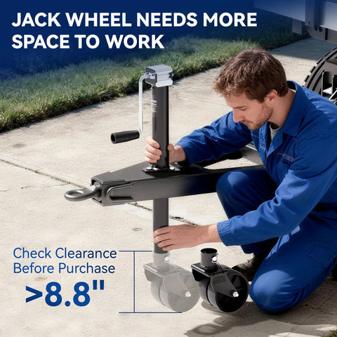 2000 Lb Dual 6 Inch Trailer Jack Swivel Caster With Pin For 2 Inch Tubes Wheel Replacement installation on driveway