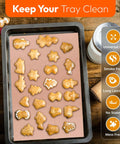 Cookies on Bangin Nonstick PTFE Baking Sheets Set For Oven And Air Fryer, Reusable Heat Resistant Liners Up To 500 F