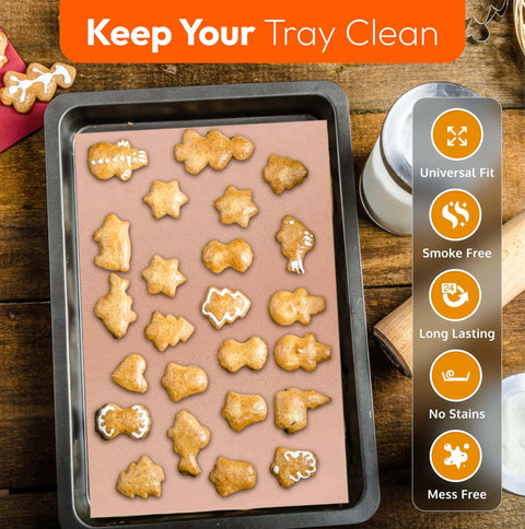 Cookies on Bangin Nonstick PTFE Baking Sheets Set For Oven And Air Fryer, Reusable Heat Resistant Liners Up To 500 F