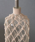 Close-up of Captain Table Lamp with clear textured glass and rope wrap finish, showcasing the nautical rope detail.