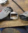 Person using Air Pencil Grinder Kit With One Eighth Inch Collet 60,000 RPM Inline Rear Exhaust for precise metal shaping