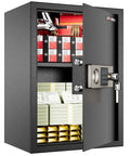 Home Safe 1.9 Cubic Feet With Adjustable Shelf And Two Tier Interior Soft Felt Lined Base For Storing Cash Jewelry Documents And Handguns Boss Level Security Safe For Home Office Or Hotel