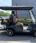 Premium Four Seater Electric Golf Cart Delivers Smooth All Terrain Ride with spacious gray interior and eco-friendly design.