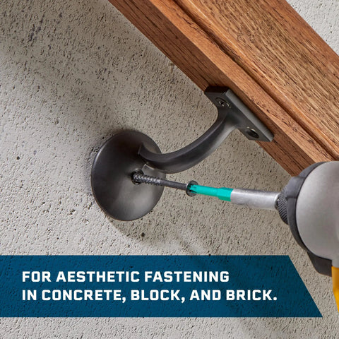 1/4-Inch By 1-1/4-Inch Black Hex Head Concrete Anchors, 75 Pcs, Climaseal Coating, drill attaching to concrete wall