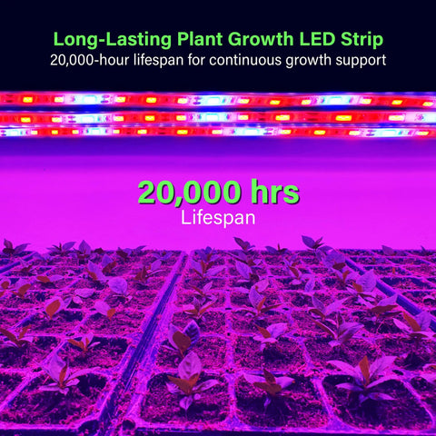 Full Spectrum LED Grow Light Tape Kit 11.8 Foot Flexible Strip For Indoor Plants And Gardening 24W over seedlings