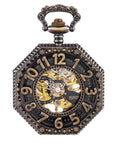 Mens Pocket Watch With Chain Old School Retro Hand Wind Mechanical Timepiece Vintage 1920s Railroad Style Steampunk Accessory