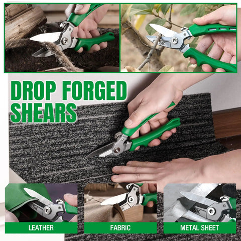 8 Inch Heavy Duty Scissors Industrial Shears With CRV Steel One Piece Construction And Induction Hardened Blades For Long Lasting Sharp Cutting Through Tough Materials All Purpose Utility Tool cutting rope, fabric, leather, and metal sheet
