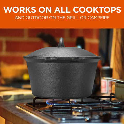 2 Qt Preseasoned Cast Iron Saucepan With Lid And Built In Handles Induction Ready For Campfire Cooking Grillin Outdoor Skillet