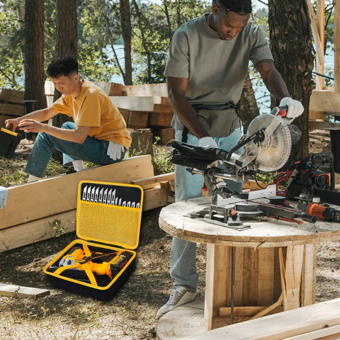 Heavy Duty Carry Case For DEWALT 20V Max XR Jig Saw DCS334B DCS335B Case Only at a jobsite with workers in background