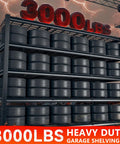 Heavy Duty 60 Inch Wide Garage Shelving Unit With 3000 Lbs Capacity, 5 Tier Metal Storage Racks For Garage Basement Pantry Workshop And More, Built To Last Steel Shelves For Maximum Space And Clean Up Clutter. Tire storage rack with 5 steel tiers and 3000 lbs capacity