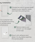 Step-by-step installation guide for Bulletproof Lockable Metal Access Panel For Drywall 6X12 Inch on drywall.