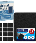 Disposable Urinal Mats for Mens Restroom Use, Large 17.25 By 20.5 Inch Floor Pads, 12 Pack, product box and mats image