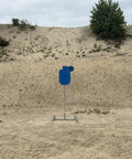 Outdoor shooting range with steel targets, using Gong Hook Mount Top Post For Hanging AR500 AR550 Target Plates With 1/2-Inch Holes