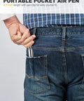 Two Pack Handy Adjustable Pocket Air Blow Gun Kit with M Style Coupler fits easily in jeans pocket.