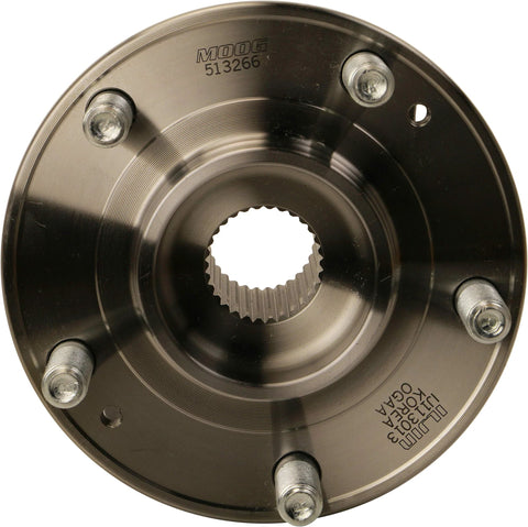 Front view of Wheel Bearing And Hub Assembly for Kia Sorento and Hyundai Santa Fe Rondo models, tough OE grade hub kit
