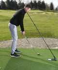 Golfer using Swing Plate Training Bundle With Extension Pole For Golf Swing Plane Practice Outdoor