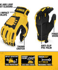 Heavy Duty Mechanic Work Gloves With Impact Protection And Anti Slip Grip For Maximum Control High Dexterity Built Tough For Automotive Jobsite Use By Men Large Size, showing TPU overlays and anti-slip PVC palm.