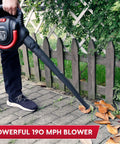 Beast All In One Wet Dry Vacuum With Detachable Blower 6 Gallon 5 Peak HP 70 CFM in use blowing leaves outdoors