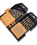 Titanium Drill Bit Set With M35 High Speed Steel HSS For Steel Alloy Aluminum And Other Hard Metals 29 Piece Professional Drill Bit Kit