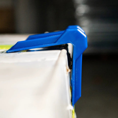 Heavy Duty Plastic Cargo Corner Edge Protectors Forty Pack Blue Four Inch Flatbed Strap Guards For Shipping Boxes Pallet Racks And Furniture Moves Built Tough For Any Big Rig Haul
