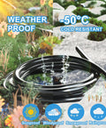 100 Ft Heavy Duty Extension Cord 16 Gauge Black Indoor Outdoor Water Resistant SJTW 3 Prong Grounded, flexible for cold weather