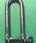 Long D Shackle 316 Stainless Steel Marine Grade Three Eighths Inch Heavy Duty Boat Hardware Saltwater Ready Corrosion Resistant Marine Rigging Shackle Not For Overhead Lifting on green background