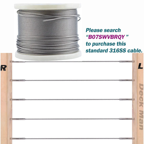 Left And Right Handed Thread Lag Screws For One Eighth Inch Decking Cable Railing Kit Hardware Non Turnbuckle System Silver
