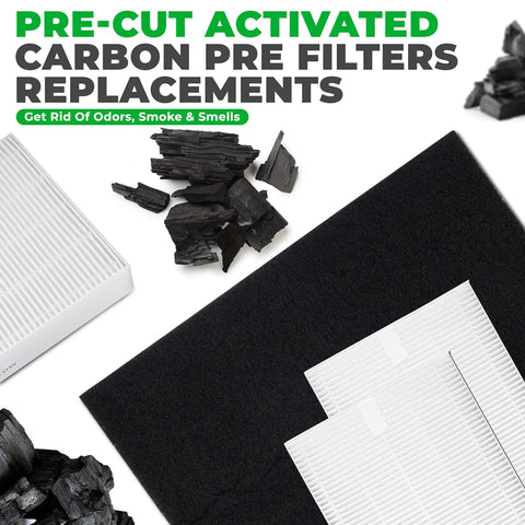 True HEPA Filter Set With 3 Pack And 4 Precut Activated Carbon Pre Filters For Type R And HRF Series HRF R3 R2 R1 AP1