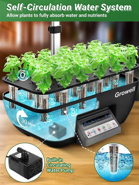 Dope Indoor Hydroponics Growth System Kit With 17 Pods, 102 28W Full Spectrum Grow Lights, built-in water pump, sleek design
