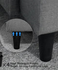 Furniture leg installation on a sofa with 4 Pack 4.6 Inch Plastic Sofa Legs With M8 Screws, Tapered Replacement Furniture Feet