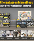 Garage Shelving Unit 40 Inch Wide 20 Inch Deep 59 Inch High 4 Tier Steel Storage Shelves Black in garage, kitchen, and living room