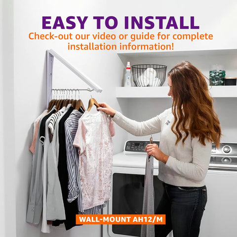 Collapsible Laundry Rack For Small Spaces That Mounts On Wall Or Door, Holds Up To 60 Lbs, Heavy Duty Over The Door Hanger in laundry room