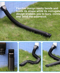 Black 1 Pack Flexible Rain Gutter Downspout Extension Extender From 21 To 68 Inches Heavy Duty PE Material Extendable Downspout Connector