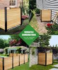 No Dig Wood Privacy Fence Panels 3 Panel 38W X 42H Outdoor Privacy Screen in different garden setups