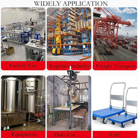 Heavy Duty M16x30mm Stem Casters With Low Gravity Center Swivel Action for Industry and Workbenches Set of 4 applications