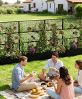 Metal Raised Garden Bed With Built In Trellis And Privacy Screen For Patio 71 Inch By 47.2 Inch By 16 Inch Drainage Holes