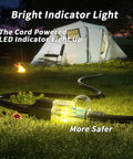 Outdoor Extension Cord 25 Ft Waterproof With Lighted Indicator And Cold Weatherproof To Minus 40 C in camping setup