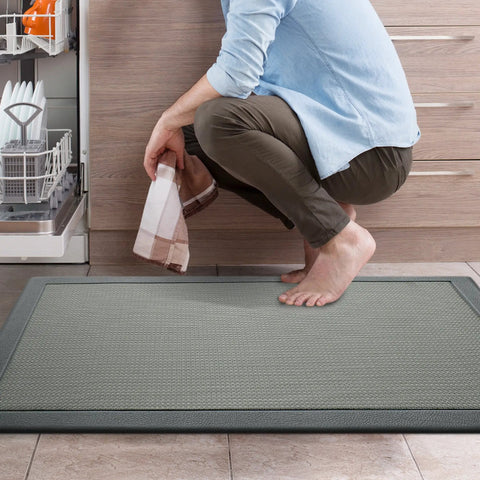 Ergonomic Anti Fatigue Kitchen Mat With Memory Foam Core And Durable Textalene Surface For Comfort While Standing In Kitchen, Bathroom Or Workstation, 39 By 20 By Half Inch, Gray