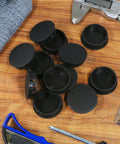 10 Pcs 38mm Plastic Hole Plugs Snap In Locking Hole Covers Circular End Caps For Furniture Posts Fencing Pipes Black Nylon