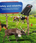 Solar Powered Fence Charger 0.18J Output With 24 7 Day Night Protection Portable Fence Energizer For Dogs Chickens Garden And Livestock