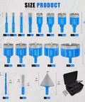 Diamond hole saw kit with pilot bits by ZNXIMER; blue tile and stone cutting set in multiple sizes.